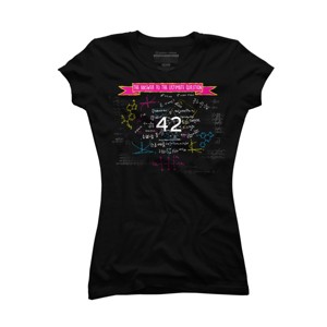 Junior's Design By Humans The answer to the ultimate question 42 By Bomdesignz T-Shirt - 1 of 2