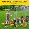 Chicken Coop Run,Large Walk-in Metal with Waterproof UV-Resistant Cover, Lockable Doors,Heavy-Duty Galvanized Steel Poultry Cage for Outdoor Backyard - 2 of 4