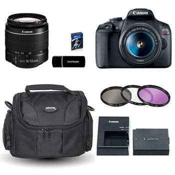  Canon EOS 2000D (Rebel T7) DSLR Camera w/Canon EF-S 18-55mm  F/3.5-5.6 Zoom Lens + 75-300mm III Lens 4 Lens Kit with 2X 64GB Memory  Cards, 3 Piece Filter Kit, Extra