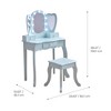 Teamson Kids Heart Glow Wooden Vanity Set with LED Lights Mirror & Stool - 3 of 4