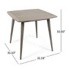 Square Solid Acacia Wood Dining Table for 4,Outdoor Backyard Table with Toothpick Legs,Water Resistant Finish Garden Decoration Table-Coolbibila - 4 of 4