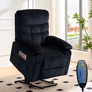 Mjkone Large Size Velvet Power Lift Recliners Chair With Lumbar Heating And 8-Point Vibration Massage,Armchair For Elderly - 1 of 4