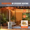 VEVOR Patio Heater for Outdoor Use, 50000BTU Propane Heater Tall Hammered With Round Table Design, Metal Burner and Wheels,Fixed Flame Heater, Silver - 3 of 4