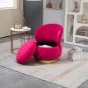 360 Degree Swivel Armchair Cuddle Chairs With Wide Upholstered,Barrel Armchair With Storage,Fluffy Velvet Fabric Chair-Cuddlewood - 3 of 4