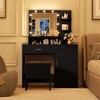 Whizmax Makeup Vanity Desk with Mirror & Lights-3 Lighting Modes, Large Drawers and Three Level Storage & Tiers of Open Shelves for Bedroom - 4 of 4