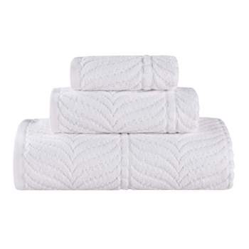 Chevron Zero Twist Cotton Jacquard 3 Piece Bathroom Towel Set by Blue Nile Mills