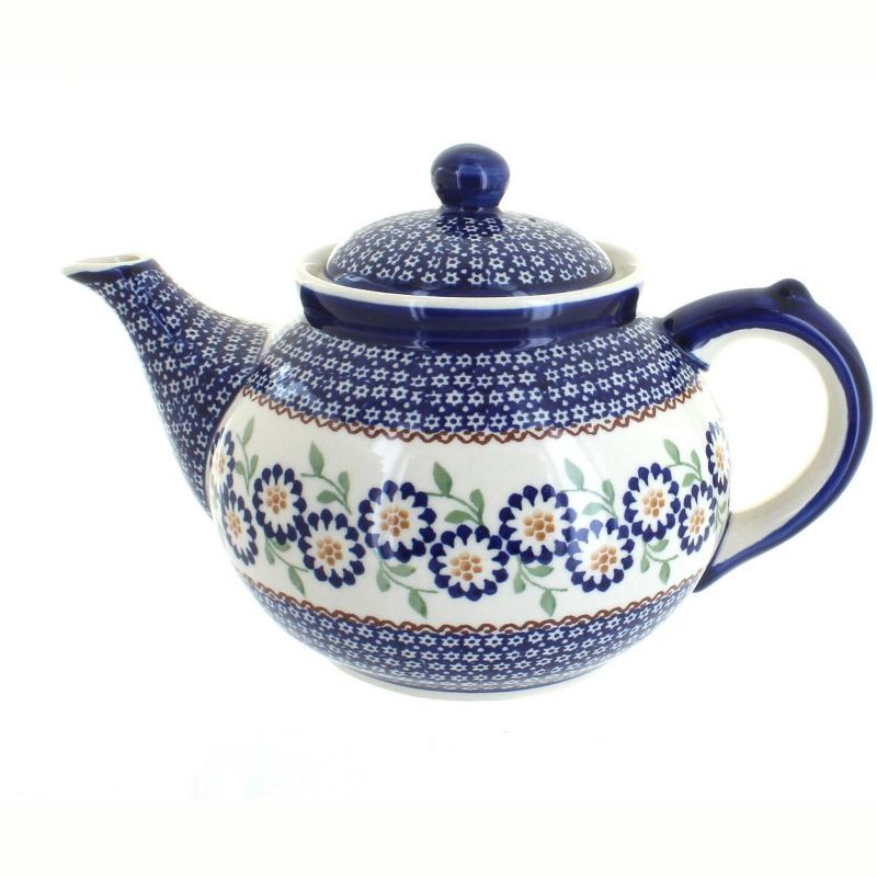 Blue Rose Polish Pottery C017 Manufaktura Teapot, 1 of 3