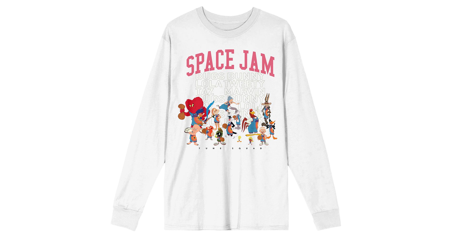 Mens Space Jam 2 A New Legacy Looney Tunes White Long Sleeve Shirt