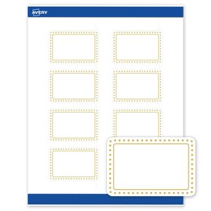 Avery 2" x 3" Labels, Gold Border with Gold Dots, 80 ct - 1 of 4