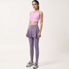 Anna-Kaci Active Women's High Waist Leggings with Attached Flowy Skirt Overlay for Active and Casual Wear - 3 of 4