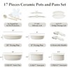 Itopfox Ceramic Nonstick Cookware Set, Healthy Non Toxic 17-Piece Pots and Pans with Removable Handles, Induction Safe, Dishwasher & Oven Safe, PFAS - 4 of 4