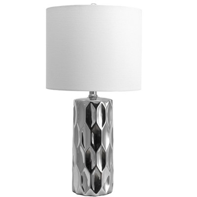 nuLOOM Garland Ceramic 22" Table Lamp Lighting - Silver 22" H x 11" W x 11" D