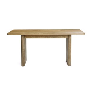 LuxenHome Natural Wood Finish 6-Person 63-Inch Wide Rectangle Dining Table Brown - 1 of 4