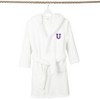 Personalized Linum Kids 100% Polyester SUPER PLUSH Double Brushed Hooded Bathrobe in Purple Bookman Font - 3 of 3