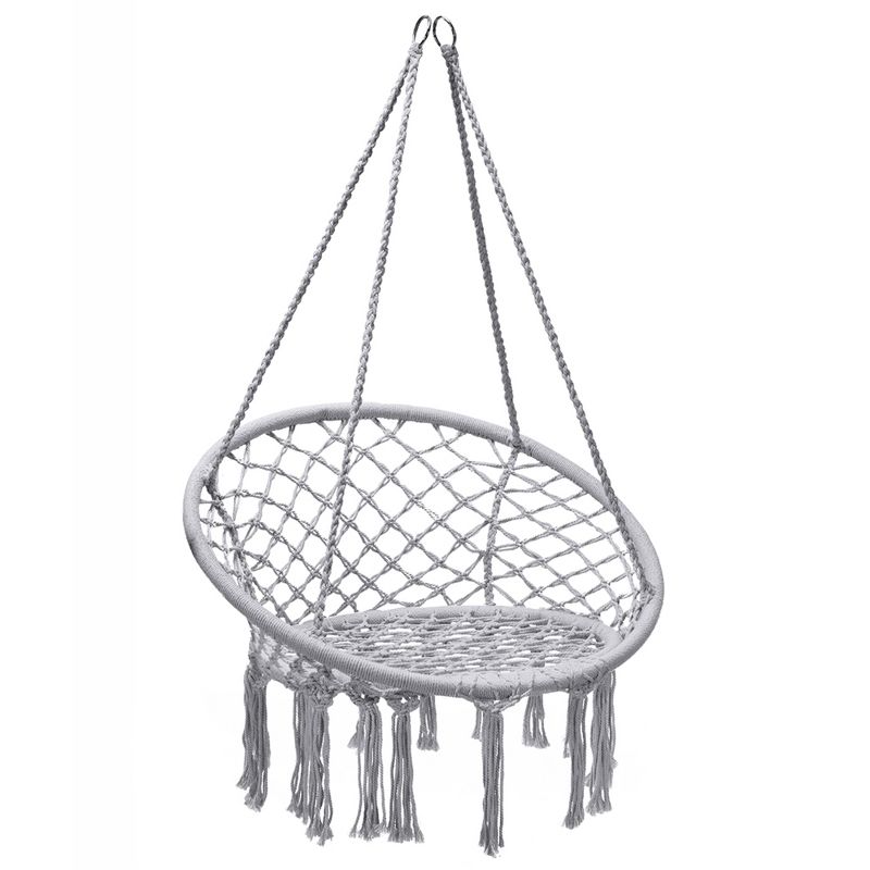 Tangkula Hammock Chair Hanging Cotton Rope Macrame Swing Chair Indoor Outdoor, 5 of 7