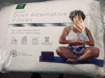 GAIAM Om Soft Aero Loft Knit Down Alternative Pillow Twin Pack