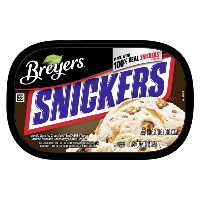 Breyers Snickers Ice Cream Dessert - 48oz, 5 of 9
