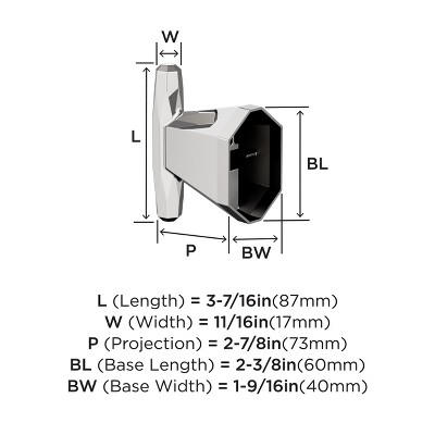 St. Vincent Chrome Single Prong Robe Hook