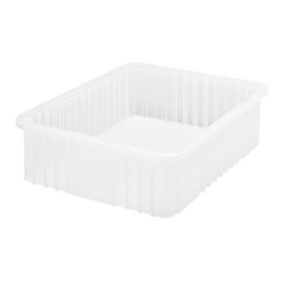Quantum Storage Systems Dividable Grid Container, 22-1/2"L X 17-1/2"W X 6"H, Clear, Made In Usa