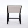 Counter Height Bar Stools Set of 2, Upholstered Linen Bar Chairs, Metal Footrest and Frame for Kitchen,Dining Room-IVORY - 3 of 4