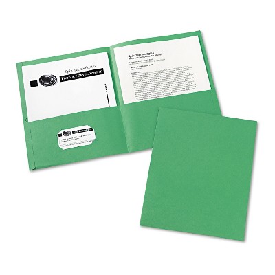 Avery Two-Pocket Folder 40-Sheet Capacity Green 25/Box 47987