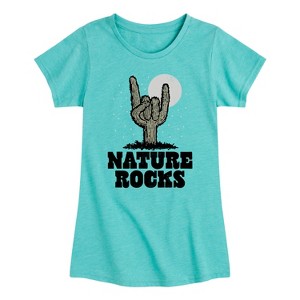 Girls' - Instant Message - Nature Rocks Fitted Short Sleeve Graphic T-Shirt - 1 of 4