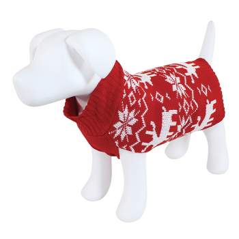 Luvable Friends Dogs and Cats Knit Pet Sweater, Fair Isle, Medium