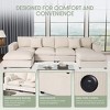 WestinTrends Hearthside 128" Corduroy Modular U-Shaped Sectional Couch and Chaise With USB/Type-C Ports and Side Pockets - 4 of 4