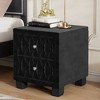 Bella Depot Elegant Velvet Nightstand with 2 Drawers, Storage Bedside Table with Button - 2 of 4
