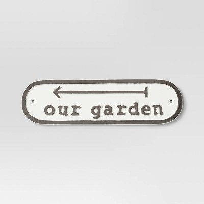 Aluminum Outdoor Patio Garden Sign &#34;Our Garden&#34; - Threshold&#8482;