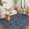 Boho Vintage Floral Rug Stain Resistant Low Pile Non Slip Soft Thin Carpet For Bedroom Room Kids Playroom Office Decor Indoor Carpet - 3 of 4