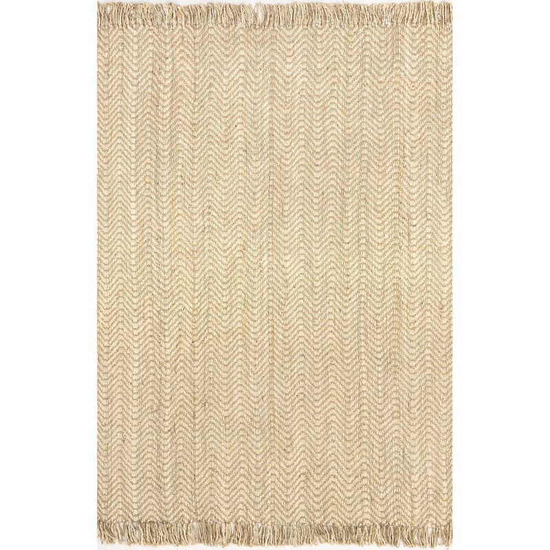 3&#39;x5&#39; Hand Woven Don Jute with fringe Area Rug Brown - nuLOOM, 1 of 11
