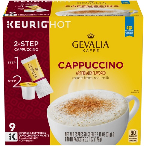 Gevalia Kaffe Cappuccino Espresso Dark Roast Coffee Keurig K Cup
