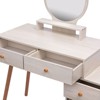 NicBex Vanity Desk with Mirror 47" Dressing Table with Charging Station and Hair Dryer Rack, 5 Drawers, Makeup Desk with Cushioned Stools - 2 of 4