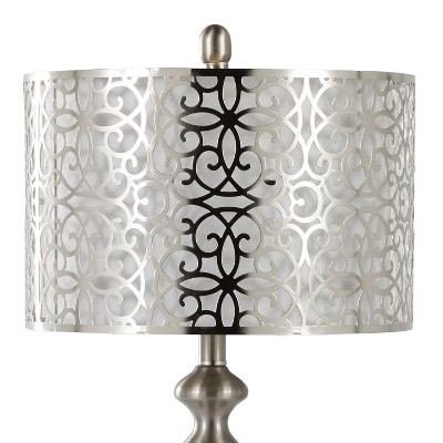 Ashland 27" Brushed Nickel Table Lamps with Fabric Shades, Set of 2
