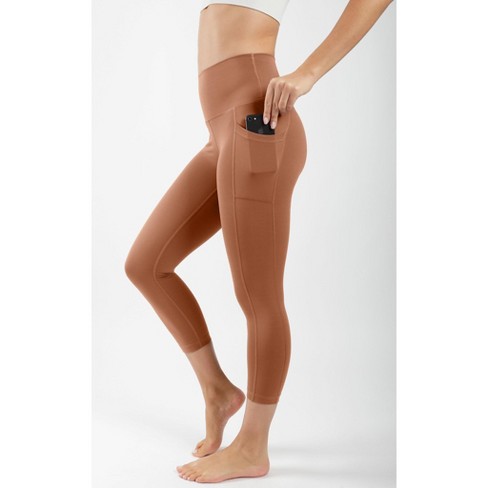 90 Degree By Reflex - Women's Wonderlink Elastic Free High Waist Side  Pocket Capri - Cork - X Large : Target