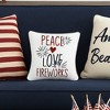 C&F Home 10" x 10" Peace Love Fireworks 4th of July Patriotic Embroidered Square Accent Small Petite Throw Pillow - 2 of 4