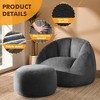 GYIIYUO 47" Giant Bean Bag Chair for Adults - Comfy Plush Shell Soft Accent Chair, Oversized Cozy Lounge Floor Sofa Reading Chair - 3 of 4