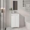 SEVOBAL Bathroom Vanities Mirror Cabinet 23.2 Inch with One Door and Two Shelves for Bathroom Storage, White, 37.01"*22.05"*12.21" - 3 of 4