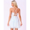 Allegra K Women's Glitter Sequin Spaghetti Strap Tie Back Backless Mini Party Dress - 3 of 4