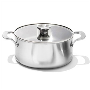 OXO 5qt Mira Tri-Ply Stainless Steel Casserole with Lid Silver: Dishwasher-Safe, Induction Compatible, PTFE & PFOA Free - 1 of 4