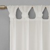 JUJABU 1 pc 50"x95" Floral Embellished Cuff Tab Top Solid Curtain Panel - White - 4 of 4