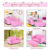 Infans Pink Kids Sofa Armrest Chair Couch Lounge Children Birthday Gift w/ Ottoman New - 4 of 4