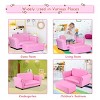 Infans Pink Kids Sofa Armrest Chair Couch Lounge Children Birthday Gift w/ Ottoman New - image 4 of 4