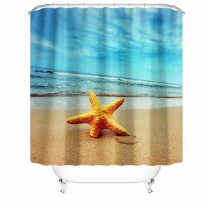 Sunny Beach Sunshine Shower Curtains for Bathroom Waterproof Fabric Bath Curtain Durable Soft Stylish Bathroom Decor 72x72 Inch - 1 of 1