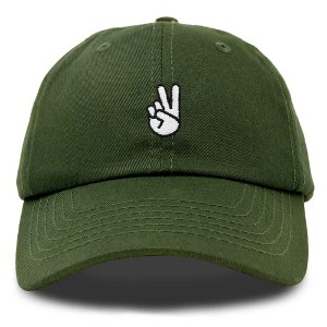 Dalix Peace Sign Embroidered V Cotton Dad Hat Baseball Cap Adjustable Mens - 1 of 4