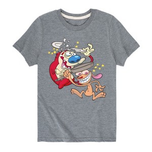 Boys' - Ren & Stimpy - Smashing Time Short Sleeve Graphic T-Shirt - 1 of 4