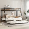 KWPZQEB Bunk Bed with Twin Size Trundle, Metal Bunk Bed with Ladder & Safety Guardrails, Easy Assembly, No Box Spring Needed, Black - 3 of 4
