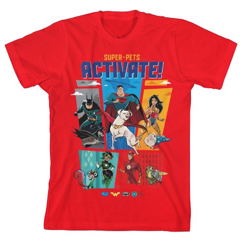 Dc League Of Super Pets Heroes And Pets Youth Red T Shirt Target