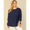 Agnes Orinda Women's Plus Size Stylish Tie Neck 3/4 Ruffle Sleeves Work Office Blouses - 2 of 4